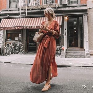 Hazel and Folk Melody Maxi Dress Deep Rose